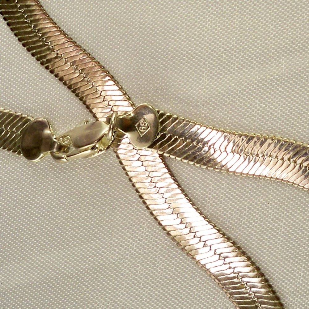New HERRINGBONE 24 1/2" Chain Silver Plated Designer Necklace